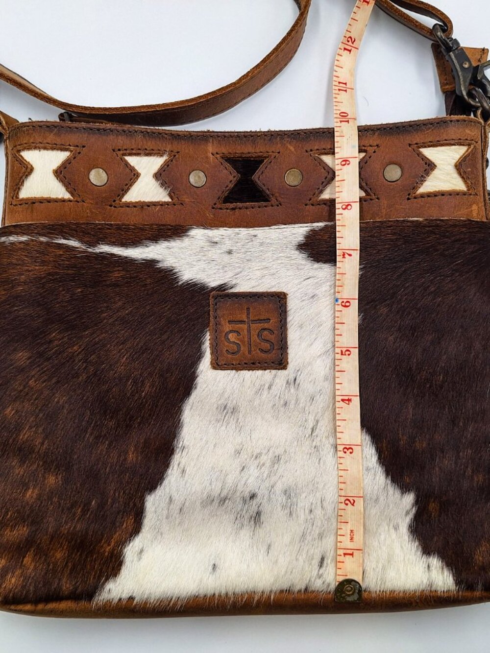 STS Ranchwear Leather Cowhide Crossbody Purse Western Hourglass Pattern - Picture 11 of 11